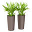 Pots de fleurs en plastique de 74 cm de hauteur Outsunny, ensemble de 2 pots empilables avec drainage à faire soi-même, pour une utilisation intérieure/extérieure, marron