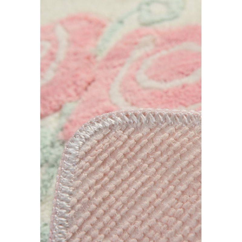 Tapis de bain Afacha, Rose / blanc