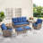 Keywest 6 - Pieces Outdoor Sofa Seating Group With Cushions-458310657