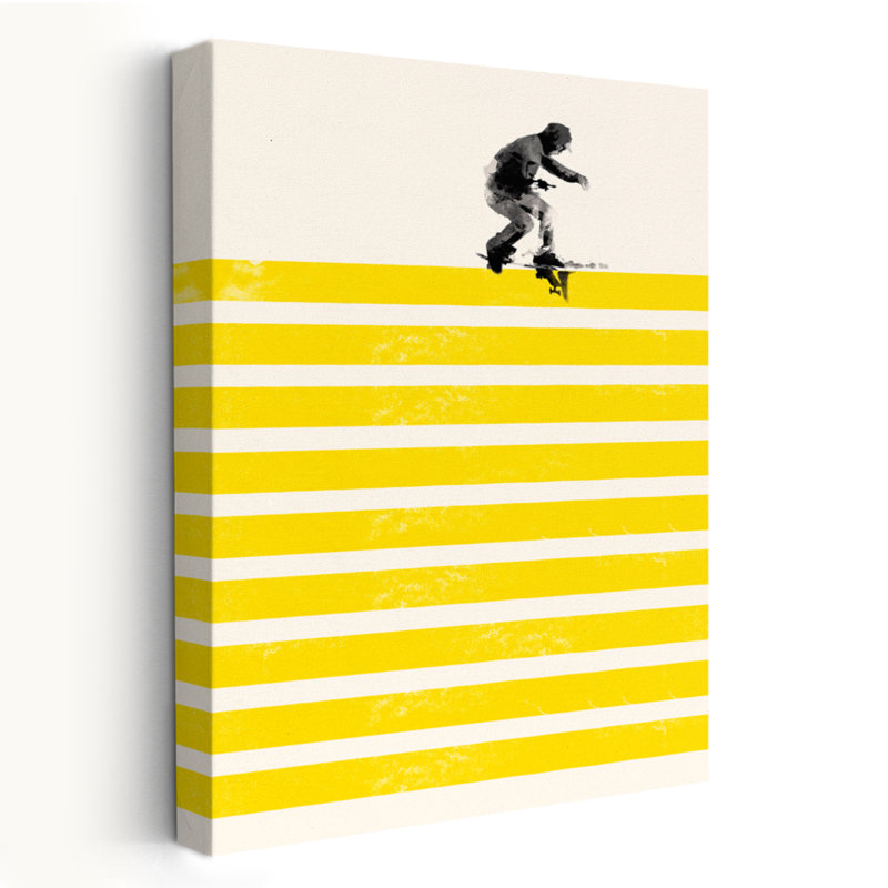 Slide In Stripes - Art figuratif urbain, surréalisme pop, H 60 po x l 40 po