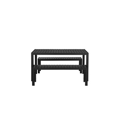 Joel 6 - Person Metal Patio Dining Set with Rectangular Table