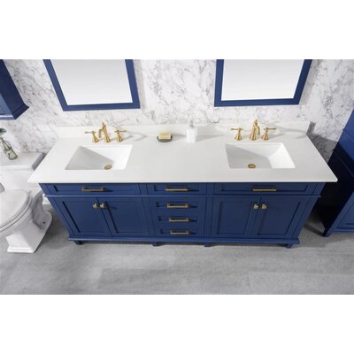 Fadrique 80"" Double Bathroom Vanity Set -  Beachcrest Homeâ¢, 2EFAB036801D424BBAC7EE04F40EC37E