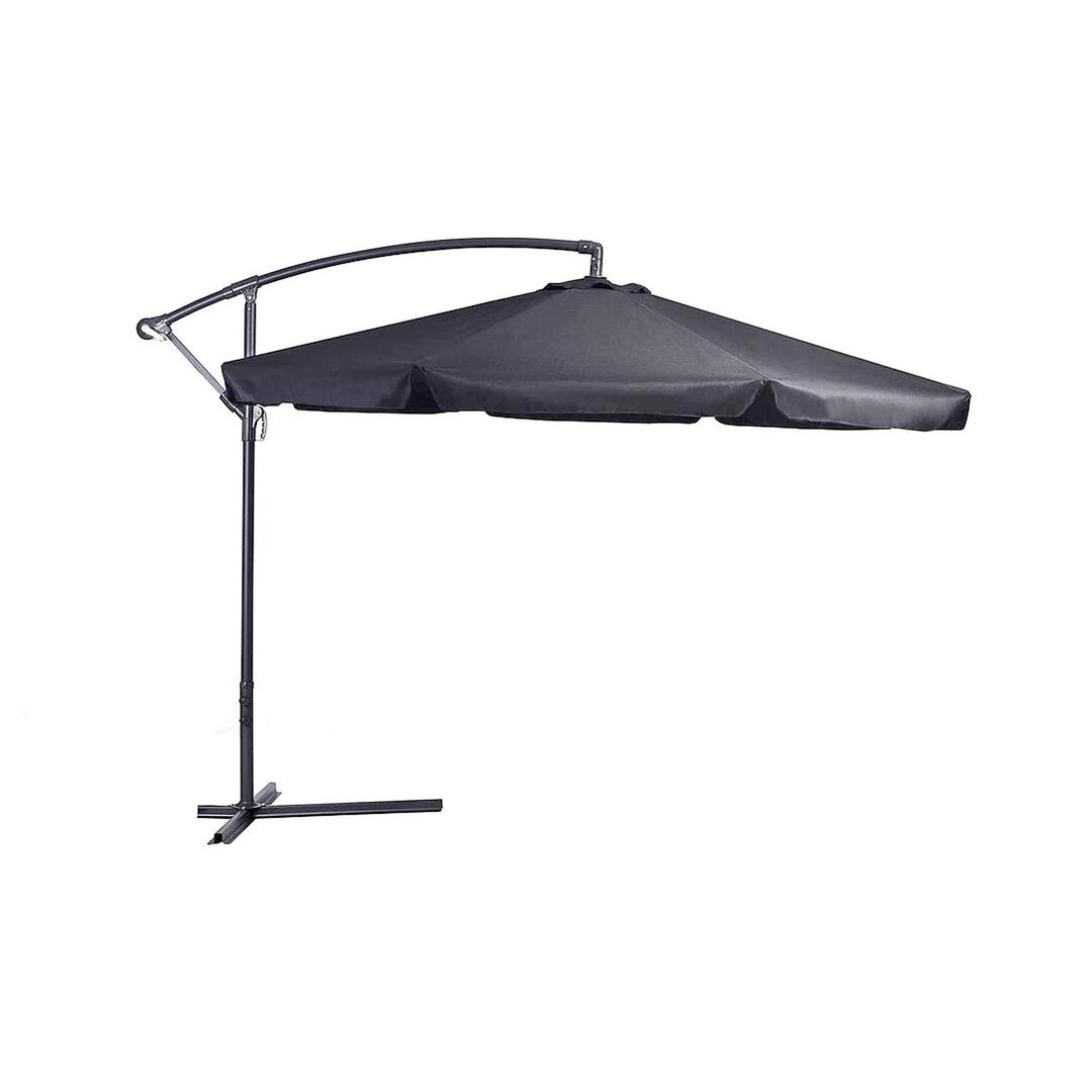 3X3 Retractable Outdoor Umbrella With 360° Lateral Arm, Stainless Steel Structure And Umbrella In Anti-Strap UV Resistant T Polyester With Ventilation black
