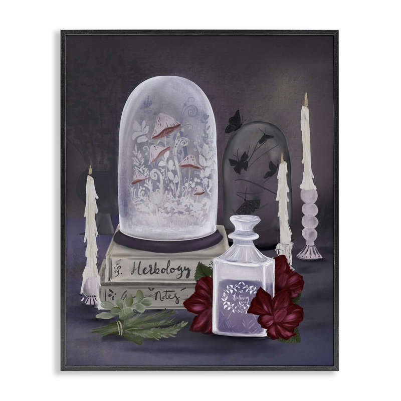 «Spooky Apothecary Vibes», giclée encadrée, conception par Adreane Fipperer, H 14 po x l 11 po, Giclée encadrée noir minuit