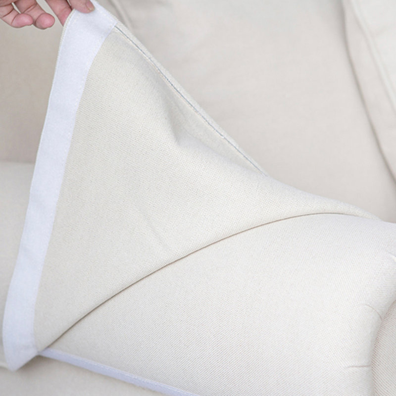 Causeuse coussin beige en coton et lin