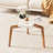 Glass Coffee Table, Small Round Coffee Tables With Solid Wood Legs, Mid Century Modern Center Table With Glass Top For Small Spaces, Living Room, 31.5x31.5x15.4