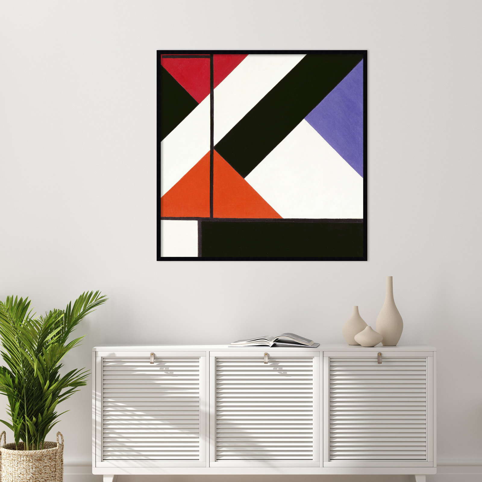 Simultaneous Counter Composition by Theo Van Doesburg, Black Framed, 41" H x 41" W