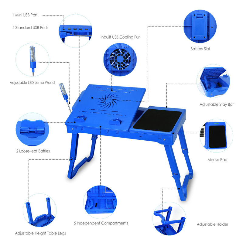 Kaedis Laptop Tray, Blue