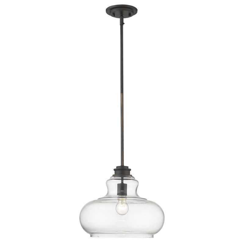 Luminaire suspendu simple à 1 lumière Perrysburg, Bronze frotté à l'huile