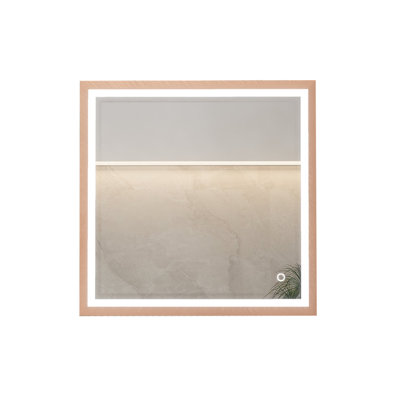 Miroir de salle de bain à DEL avec éclairage de température et anti-buée, Ros