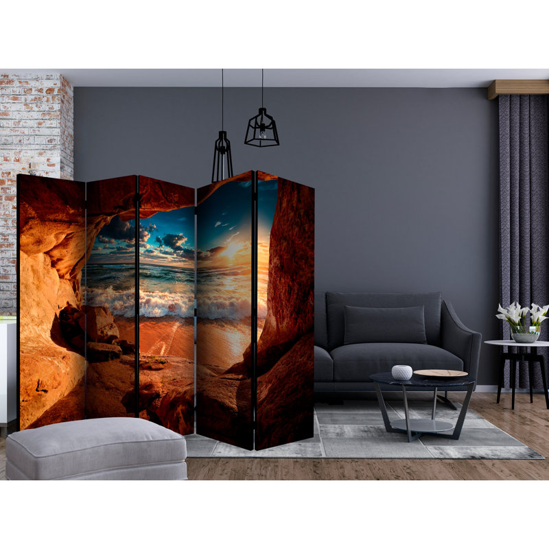 Gerlach 225cm W x 172cm H 5 - Panel Folding Room Divider