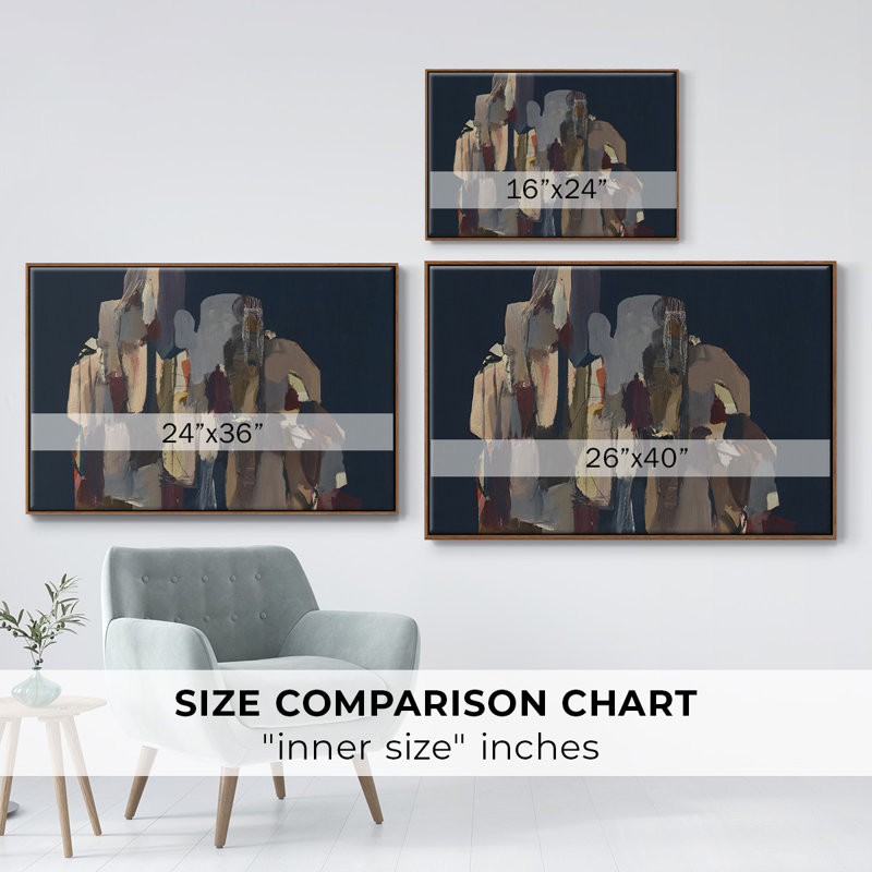 Dezmand " Untitled ", Walnut Framed Canvas, 41" H x 27" W x 2" D