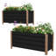 Jardinière en aluminium de haute qualité à un seul fond avec draineur pour les légumes, les fleurs et le jardinage extérieur-888038080-888038081