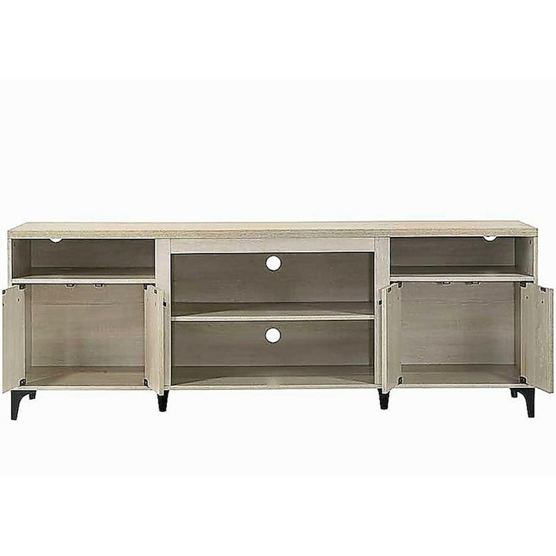 Evander 70"W Oak Finish 4-Door TV Stand