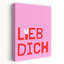 Lieb Dich Love Heart Bold Modern Romantic Wall Art Print 1 Piece Wrapped Canvas Wall Art-2057213317