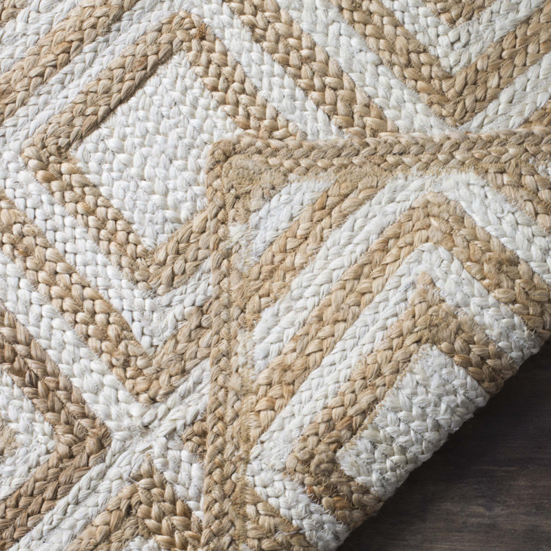 Arria Hand Woven Jute Geometric Rug, Rectangle 4' x 6'