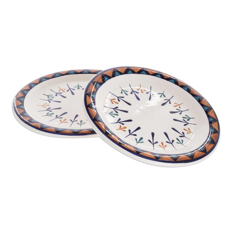Assiettes en céramique Nahumveer fabriquées à la main Antigua Breeze (paire)
