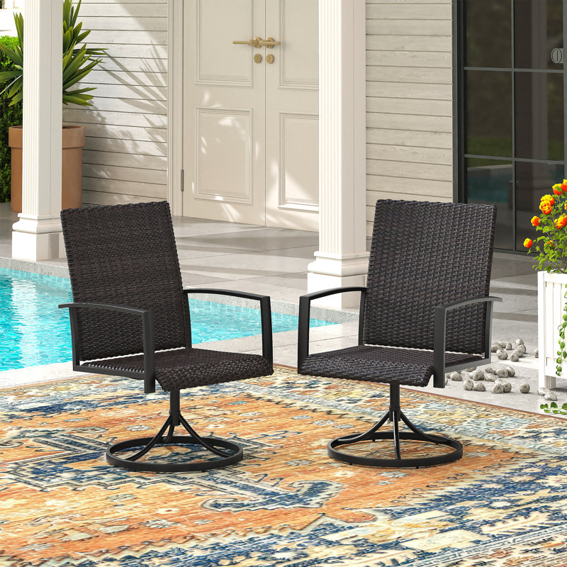 2 pièces - Fauteuil pivotant en rotin
