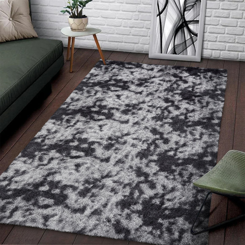 Tapis à poils longs 3 x 5 pelucheux - ultra doux, ne perd pas ses poils, lavable à la machine et confortable