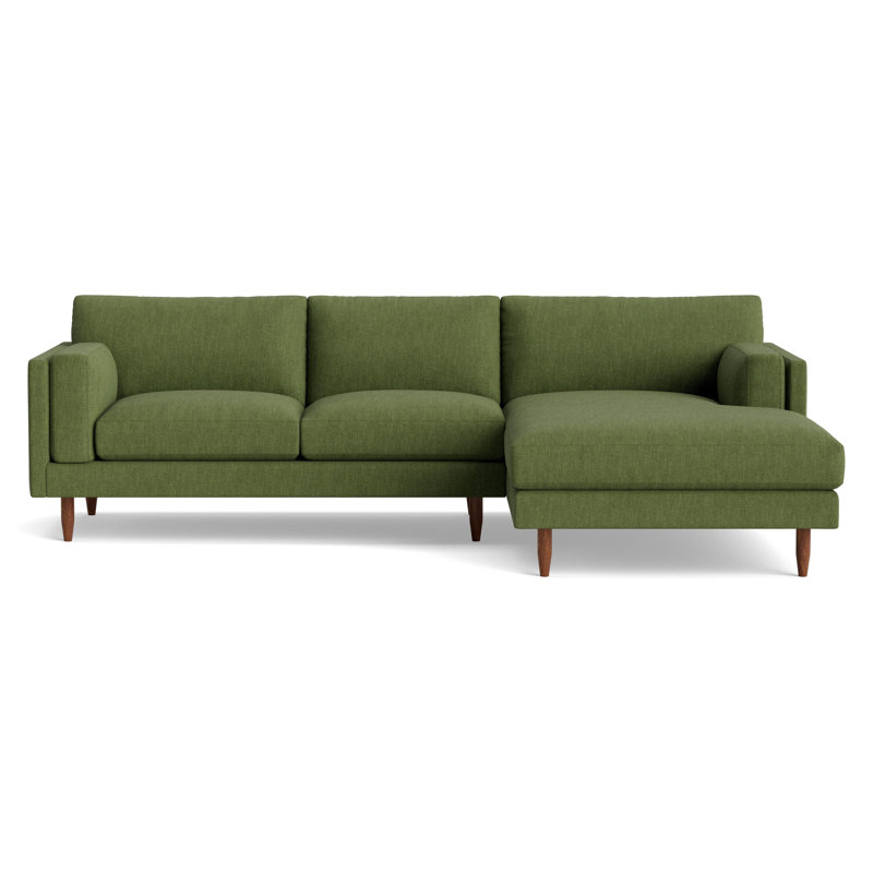 Skinny Fat Chaise Sectional, Performance Weave - Basil, Right Hand Facing