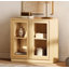 Armoire d'appoint moderne avec 2 portes en verre, commode d'appoint multifonctionnelle avec grand rangement et tablette réglable-235670845