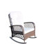 Chaise berçante d'extérieur avec dossier épais et coussin de siège - Patio Pe Rocking Furniture Enjoyment