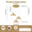  Junathean 3 - Light Wide Gold Dome Pendant with Petal Glass Lampshade with Cord-106895390-122780816