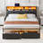 Ivy Bronx Bed Frames With Dustproof Storage Drawer, Ergonomic Hidden Storage Headboard With Charging Station, Upholstered Led Platform Bed, No Box Spring Needed, Easy Assembly-187485670