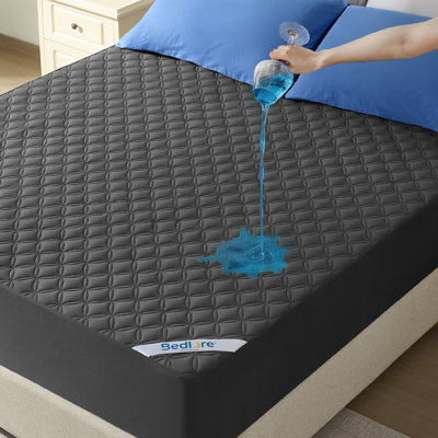 BEDLORE® (Pack of 2) Noiseless Waterproof Mattress Protector, Hypoallergenic Quilted Washable Mattress Cover, Breathable Mattress Pad With 6-18'' Deep Pocket