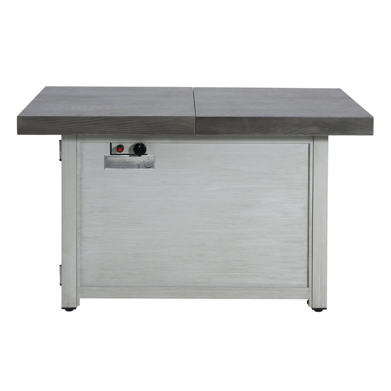 Extendable Rectangle Aluminum Alloy Fire Pit Table, 50,000BTU