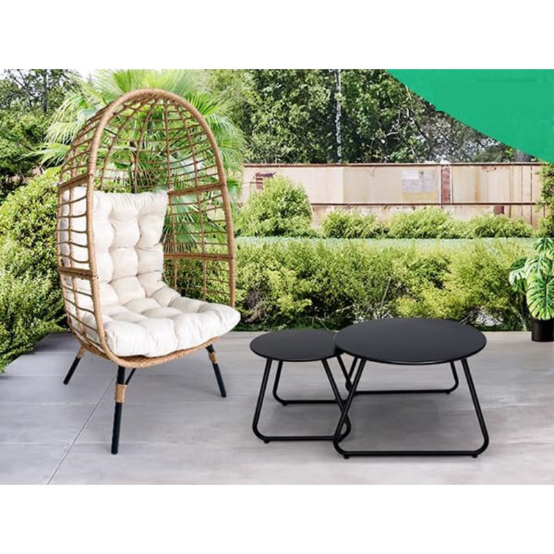 Ensemble de 2 tables basses d'extérieur pour patio