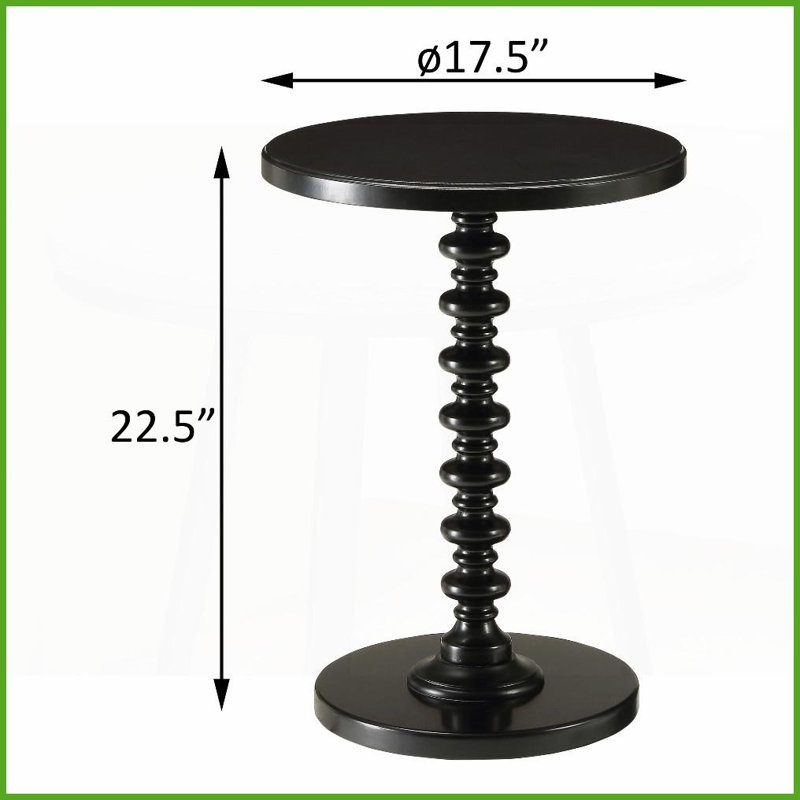 Table basse ronde noire peu encombrante avec plateau en bois massif, polyvalente pour les petits espaces Maison de campagne / décor traditionnel