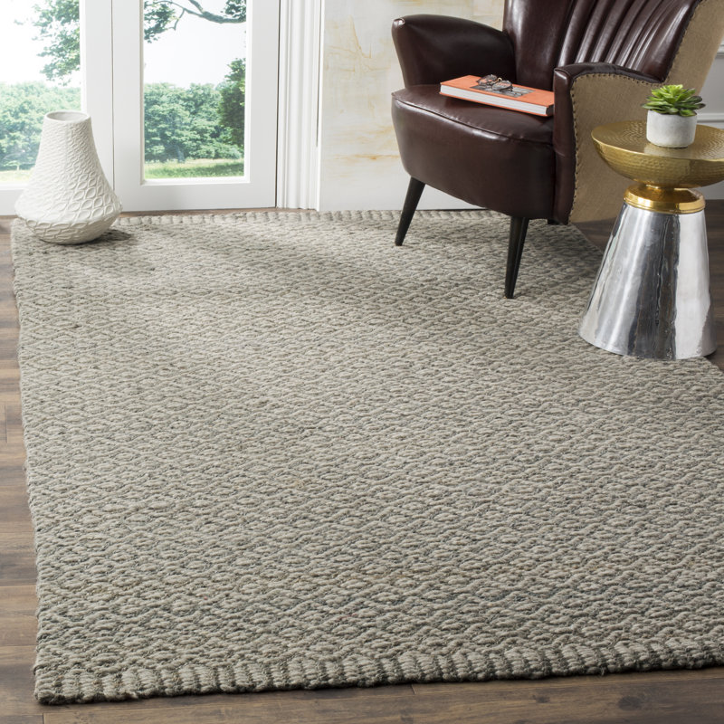 Leesport Wool/Jute/Sisal Grey/Taupe Area Rug, Rectangle 9' x 12'
