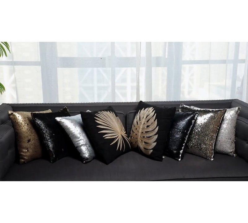 Silver and Black Glamorous Kids Throw Pillow Set