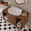 Meuble-lavabo mural moderne 39,4 po avec lavabo en céramique ovale et meuble flottant