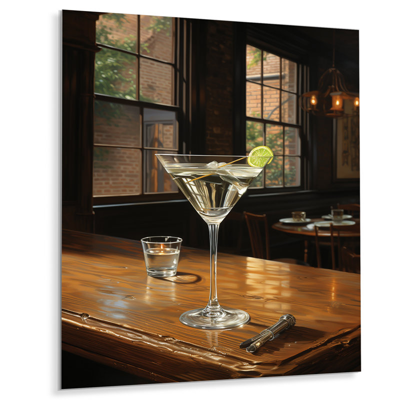 «Crystal Durty Martini With 2 Olives II» - art mural cocktails, H 20 po x l 12 po x P 1 po