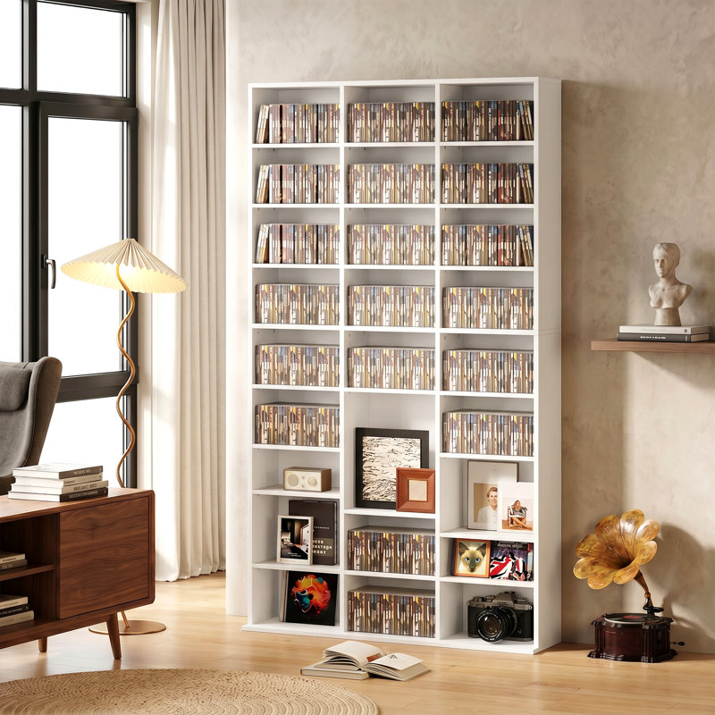 175 cm H Media Shelves, White