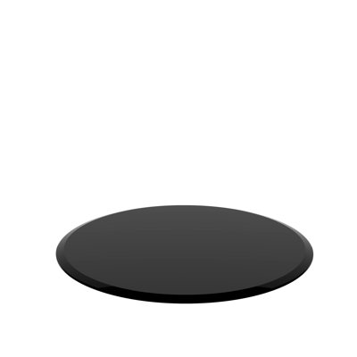 36 Inch Round Black Tempered Glass Table Top, 1/2 Thick Beveled Edge, Heat And Impact , Good For Office Dining Tables Top With Polished Wear- Easy To Maintain, Ideal Coffee