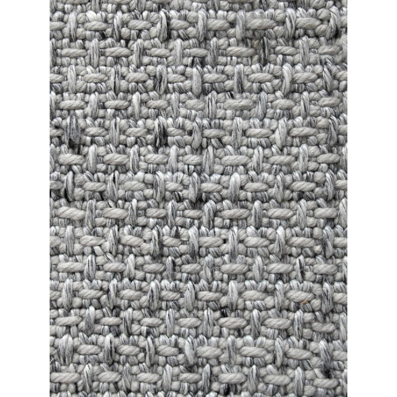 Tapis intérieur / extérieur rectangulaire noir / argent Rushni, Rectangle 9 pi x 12 pi