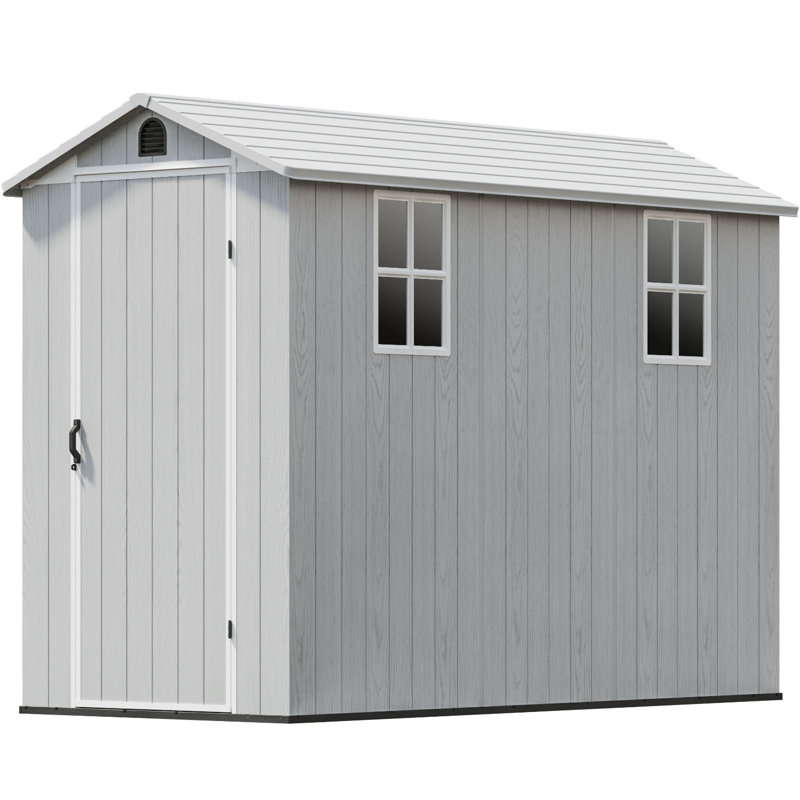 4 Ft. W X 8 Ft. D Resin Storage Shed, Gray