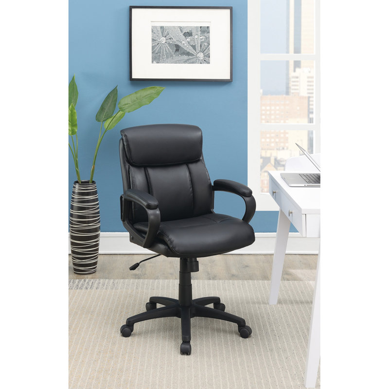 Chaise de bureau rembourrée à dossier standard, noir