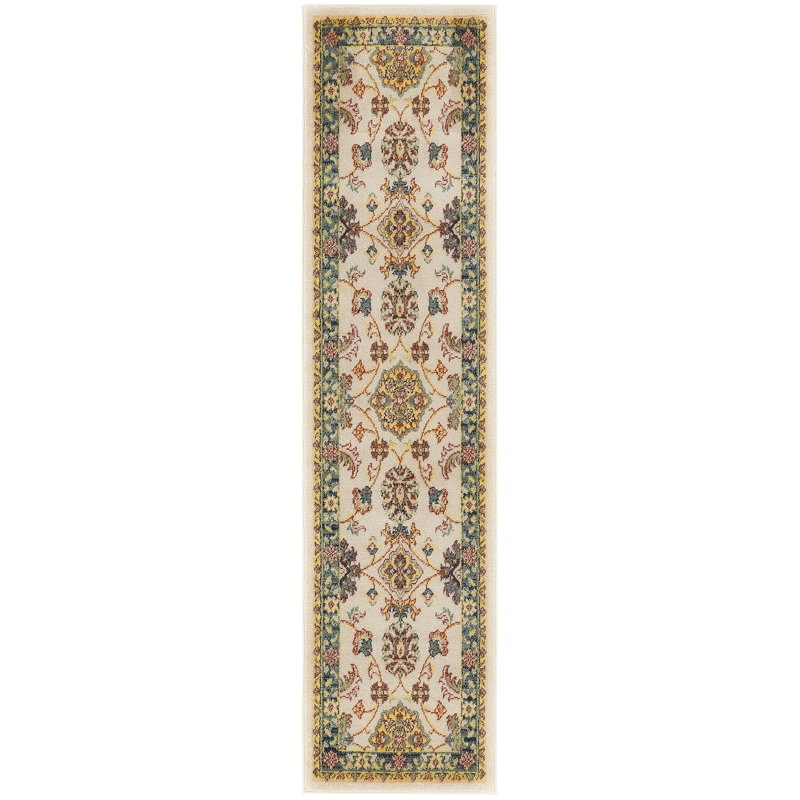 Nourison Essentials Ivory/Gold Indoor/Outdoor Area Rug, Runner 2'2" x 7'6"