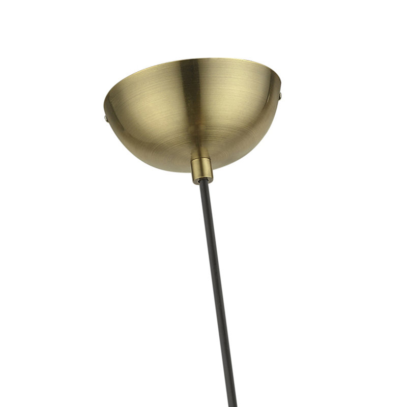 Luminaire suspendu en forme de dôme à 1 lumière Montreal, Laiton antique / laiton poli, Laiton antique / blanc brillant