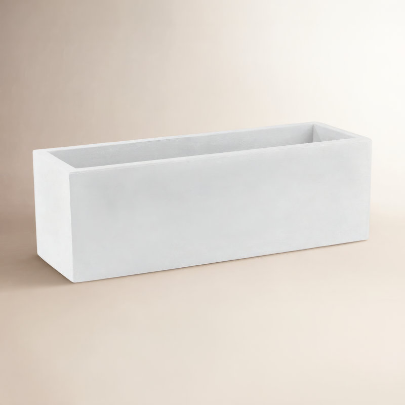 Jardiniere - Resin Pot Planter - Basic, 11.75" H x 31.5" W x 11.75" D, White