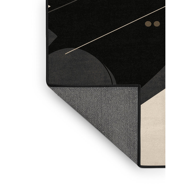 Tapis gris moelleux doux et moelleux en tissu Asshanas Shadow, 7 x 10