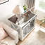 Niche pour chien en bois blanc avec cloison amovible et espace de rangement pour chenil