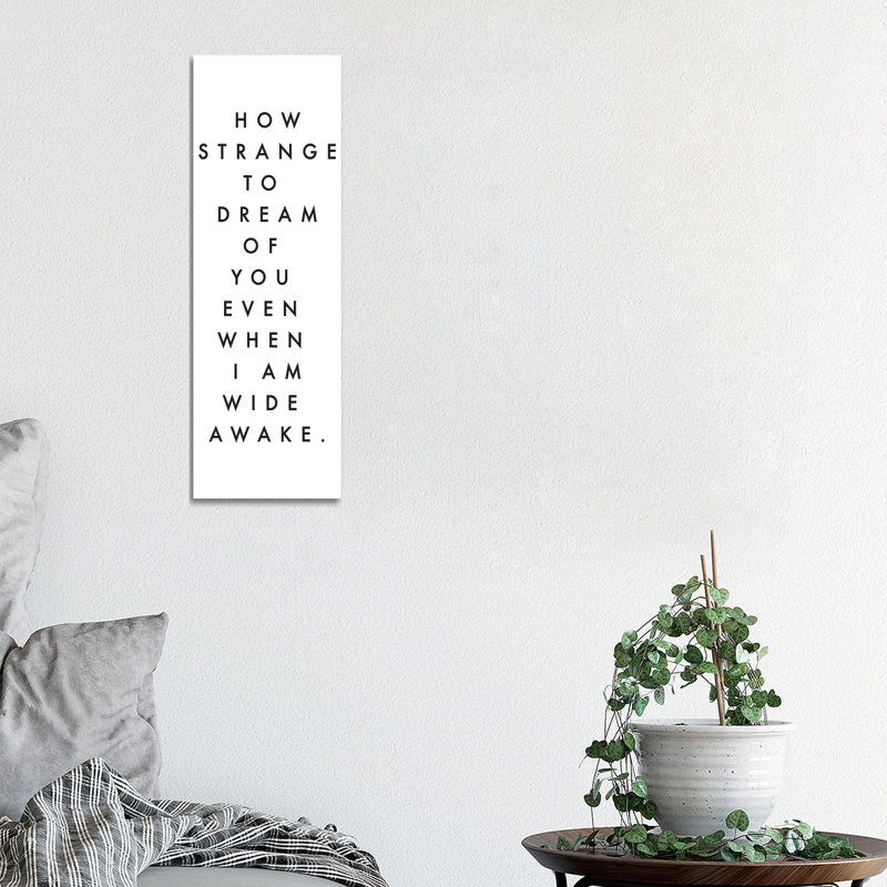 How Strange To Dream Of You by Honeymoon Hotel - Wrapped Canvas Panoramic Print, 30.48 cm H x 91.44 cm W x 1.91 cm D