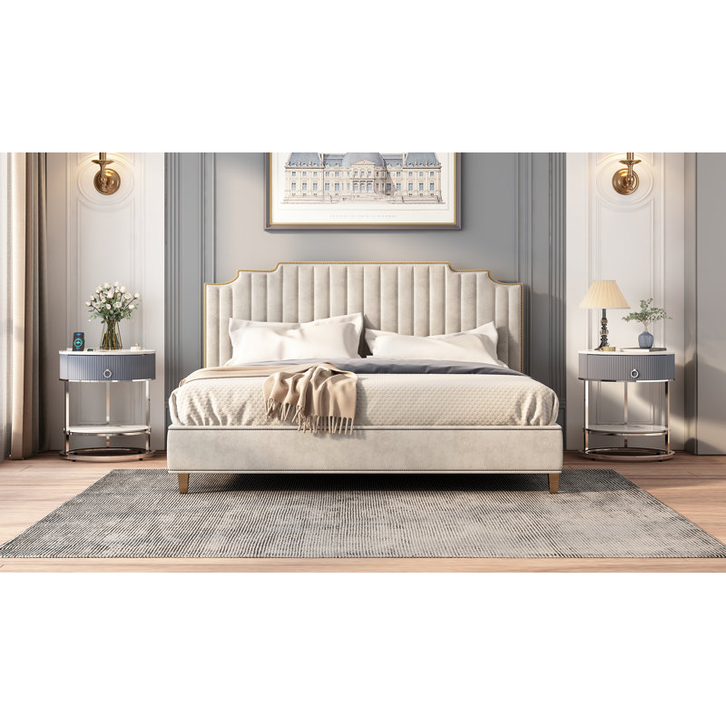 End Table with Storage, Silver, White/Gray