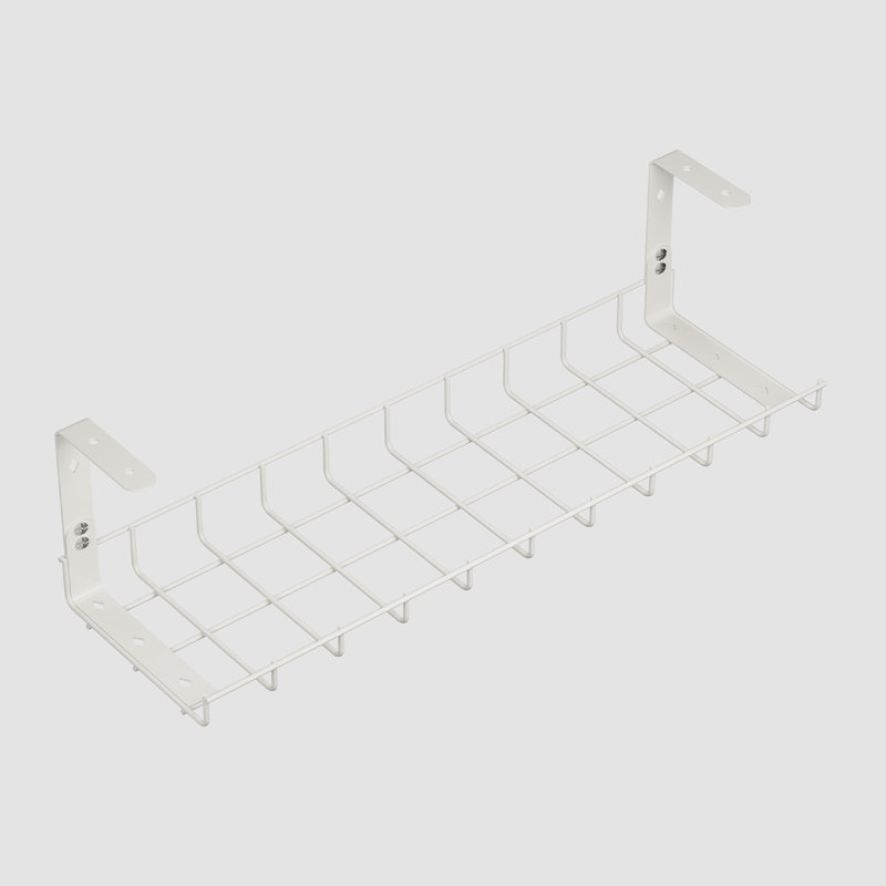 Desk Cable Management Tidy Cable Tray Organizers, White, White
