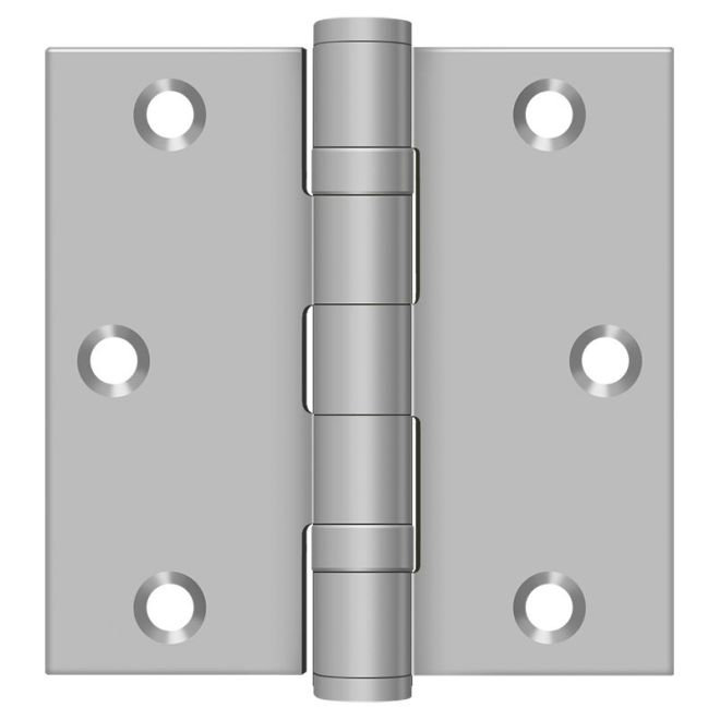 Paire d'acier inoxydable satiné à charnière carrée 3-1 / 2 "x 3-1 / 2" Deltana SS35BU32D, Chrome brossé